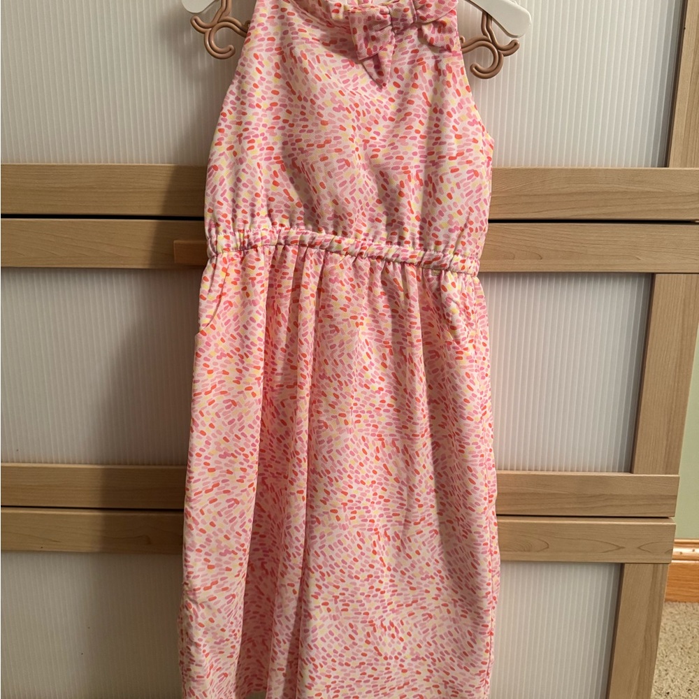 Janie and Jack Pink and Orange Patterned Jumpsuit
